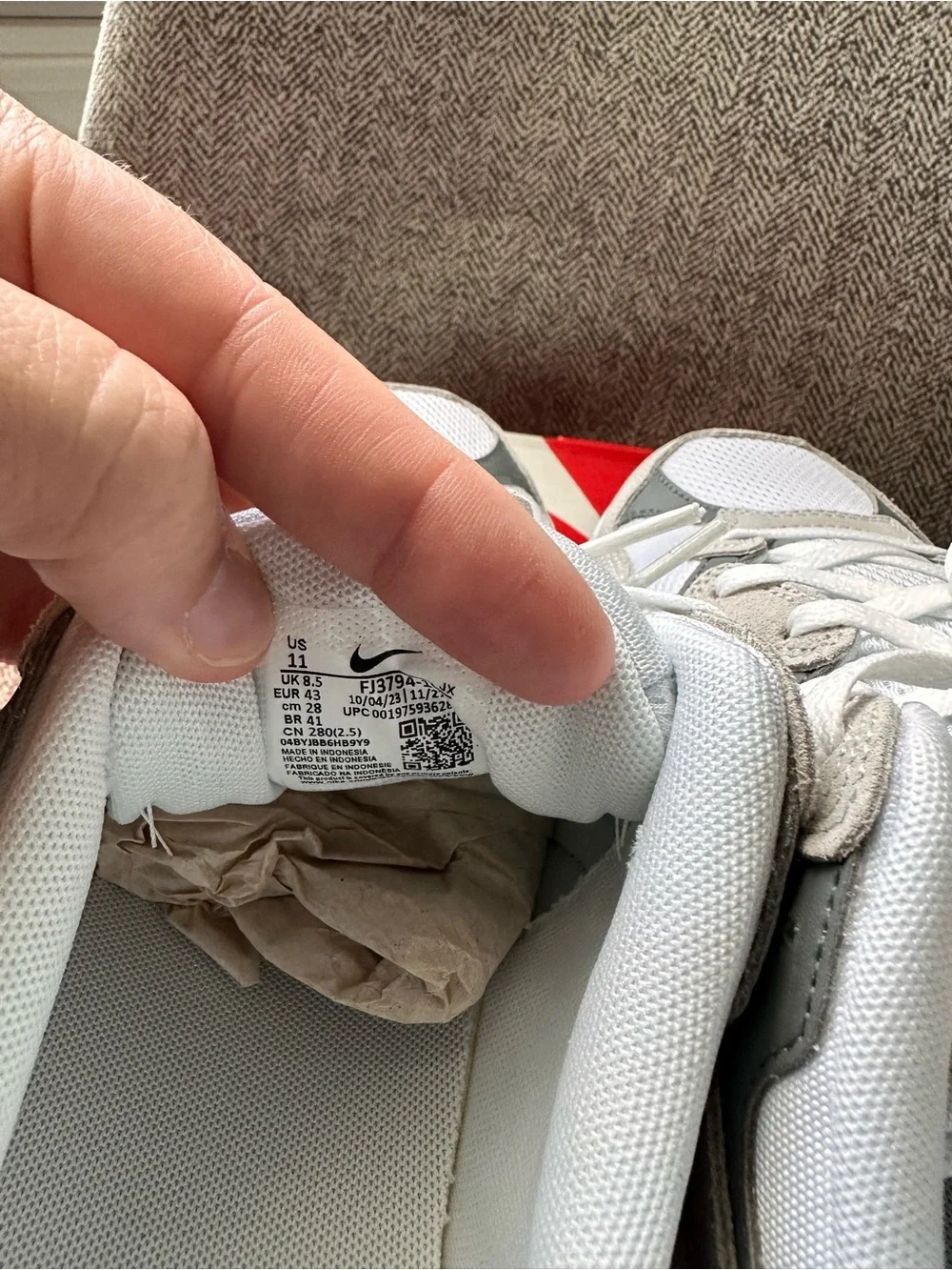 Nike Women's AL8 White and Gray Mesh Suede Athletic Sneakers